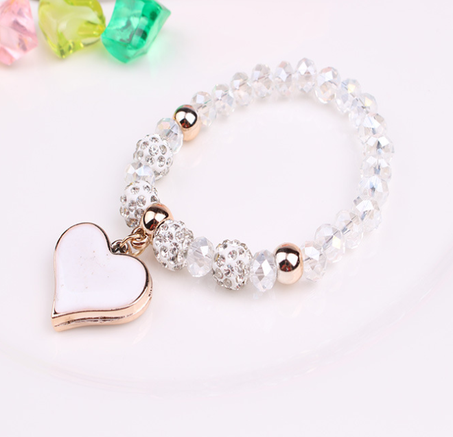 Elastic Crystal  Bracelet & Bangle Heart Bracelets