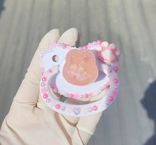 Pink bunny paci